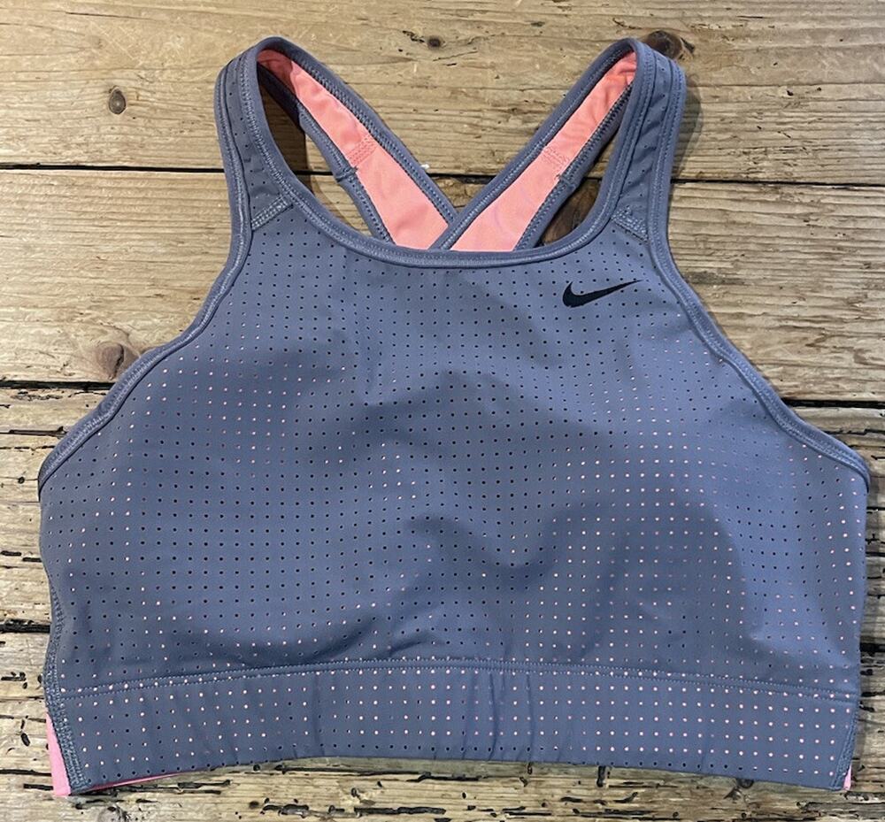 Nike Women’s Size M Dri-Fit Gray/Neon Orange C X-Cross Padded Sports Bra